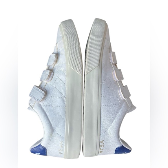 Veja Women's 8 Recife Sneakers 3 Strap Extra White Royal Blue Sustainable Vegan - Picture 12 of 15